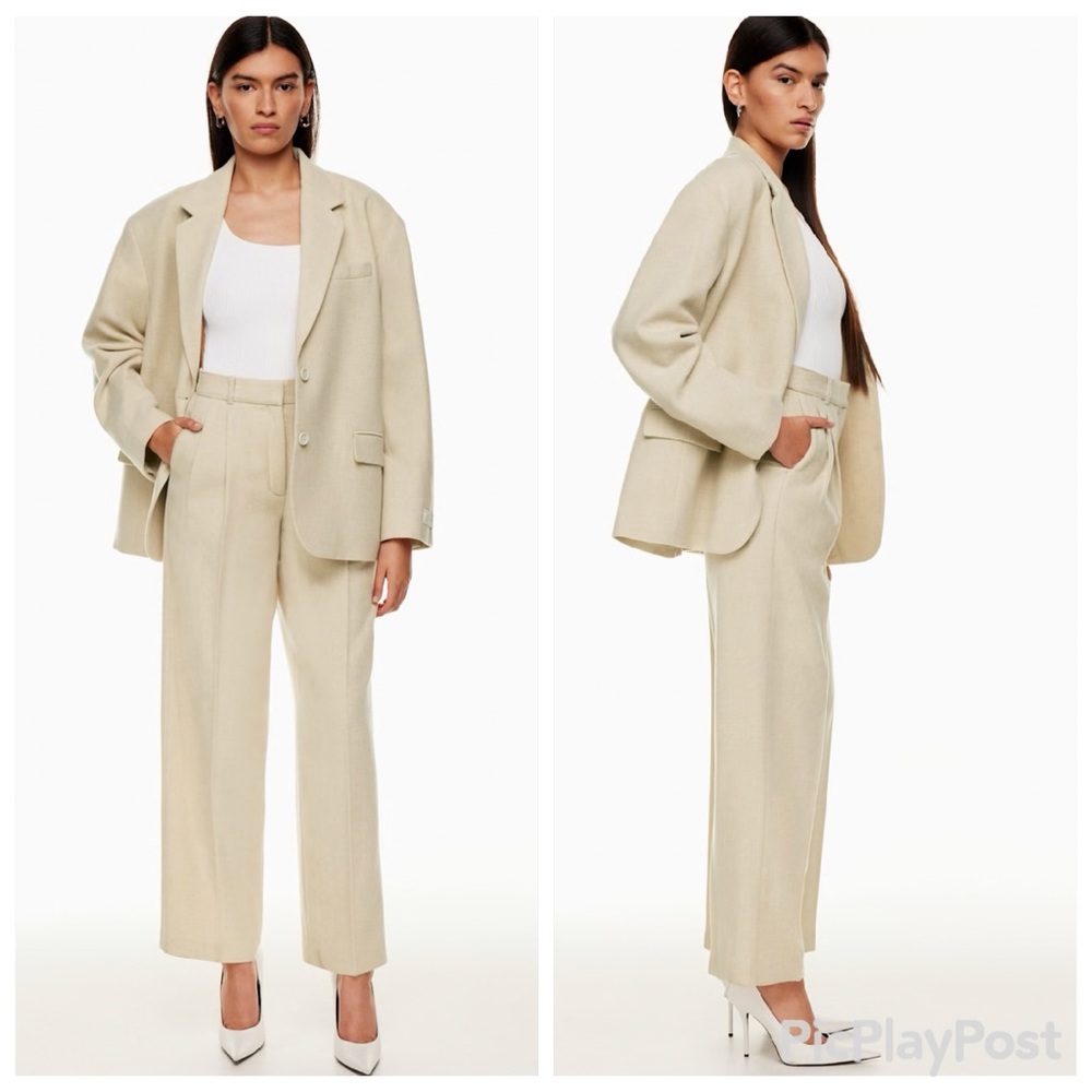NWT Aritzia Babaton 100% Wool Pleated Trousers